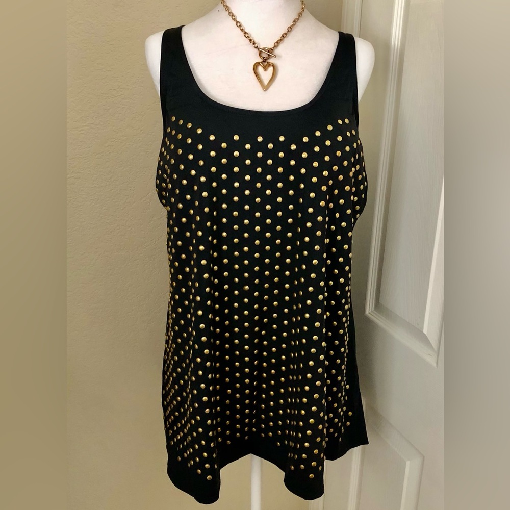 ROAMAN’S trapeze Black with gold studs swim dress. New condition. Size 1…